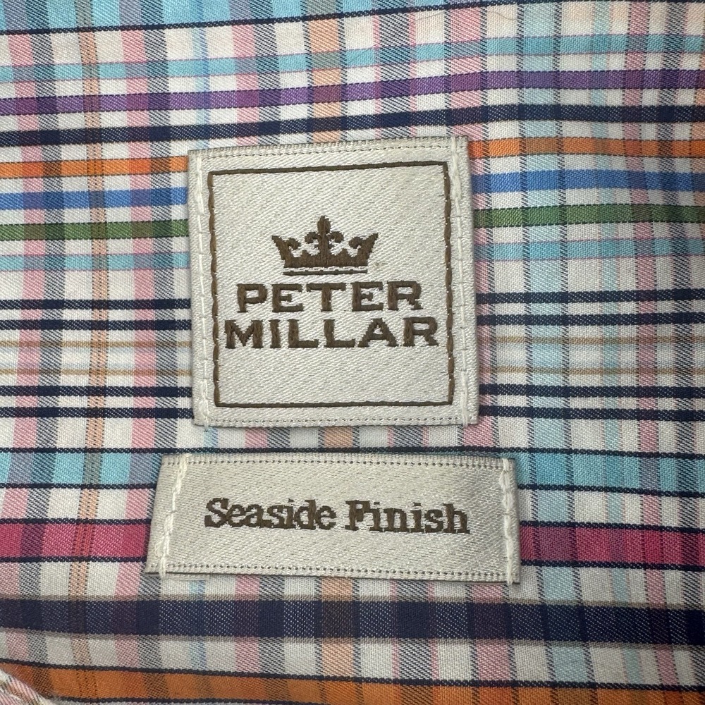 Peter Millar Seaside‎ Finish Multicolor Button Up Shirt Cotton Men's Size Large - Picture 4 of 6